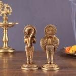 Brass Garuda & Hanuman Pair 4" | Divine Statues | Devotion, Strength & Service | 600g Intricate Handcrafted Idols | Home Temple Spiritual Decor | Jaipurio